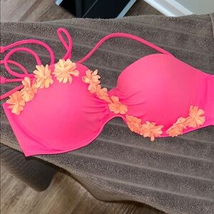 Hot Pink Floral Victoria Secret Bikini Top.